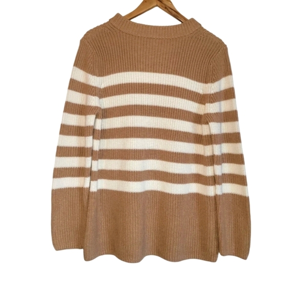 Large TALBOTS 100% Cotton Striped Women's Medium weight Sweater - Picture 1 of 4